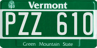 VT license plate PZZ610