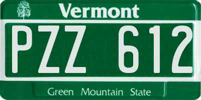VT license plate PZZ612