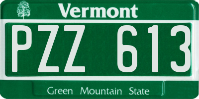 VT license plate PZZ613
