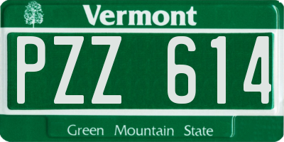 VT license plate PZZ614