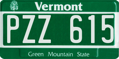 VT license plate PZZ615