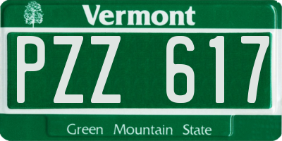 VT license plate PZZ617