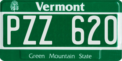 VT license plate PZZ620