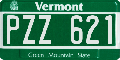 VT license plate PZZ621