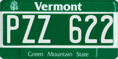 VT license plate PZZ622