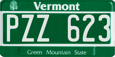VT license plate PZZ623