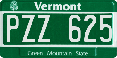 VT license plate PZZ625