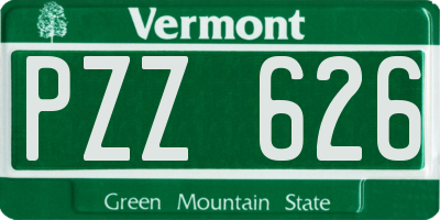 VT license plate PZZ626