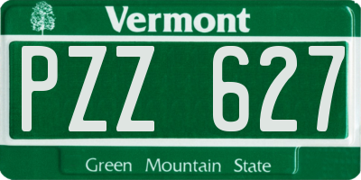 VT license plate PZZ627