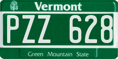 VT license plate PZZ628