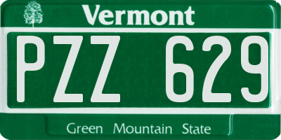 VT license plate PZZ629