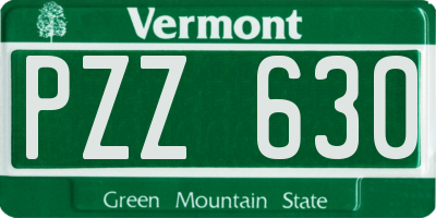 VT license plate PZZ630