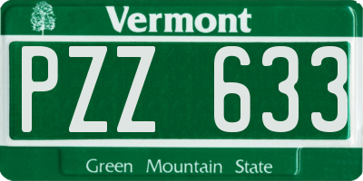 VT license plate PZZ633