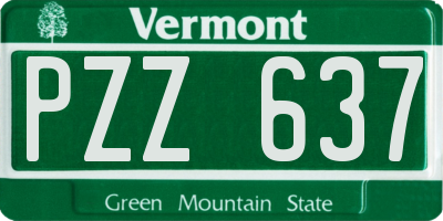 VT license plate PZZ637