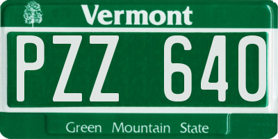 VT license plate PZZ640