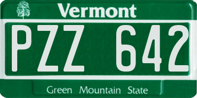 VT license plate PZZ642