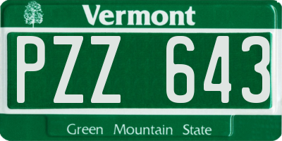 VT license plate PZZ643