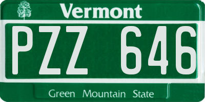 VT license plate PZZ646