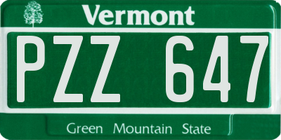 VT license plate PZZ647