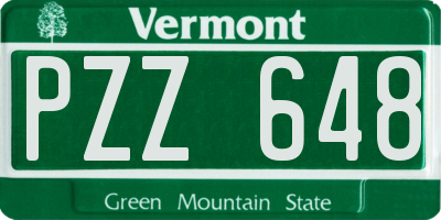 VT license plate PZZ648