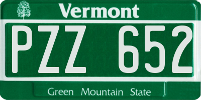 VT license plate PZZ652