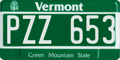 VT license plate PZZ653