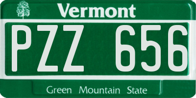 VT license plate PZZ656