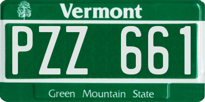 VT license plate PZZ661