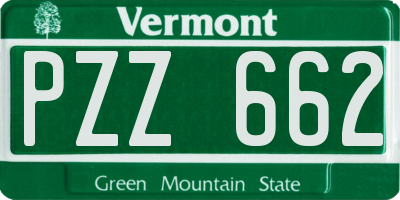 VT license plate PZZ662