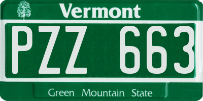 VT license plate PZZ663