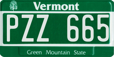 VT license plate PZZ665