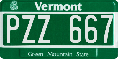 VT license plate PZZ667