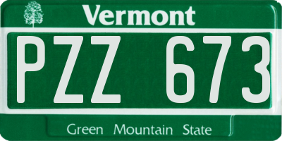 VT license plate PZZ673