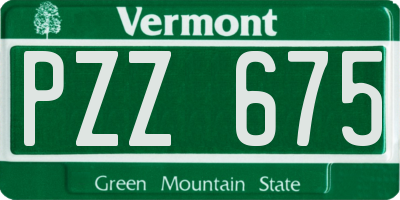 VT license plate PZZ675