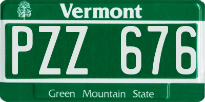 VT license plate PZZ676