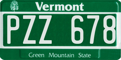 VT license plate PZZ678