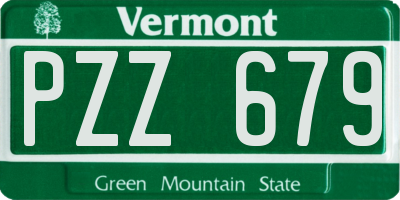 VT license plate PZZ679