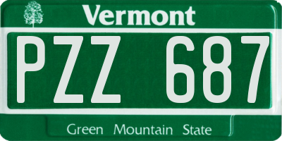 VT license plate PZZ687