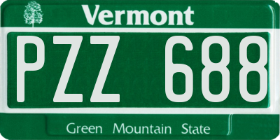 VT license plate PZZ688