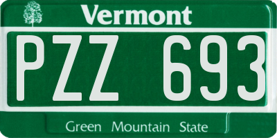 VT license plate PZZ693