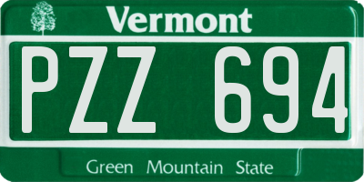 VT license plate PZZ694