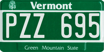 VT license plate PZZ695