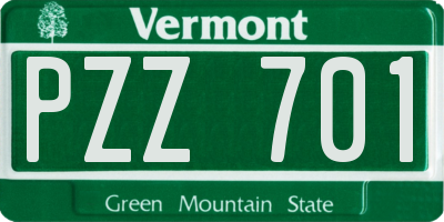 VT license plate PZZ701