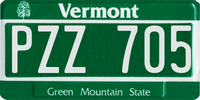 VT license plate PZZ705