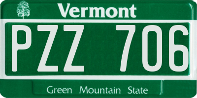 VT license plate PZZ706
