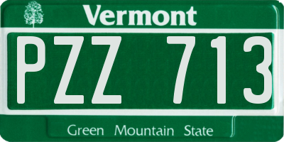 VT license plate PZZ713