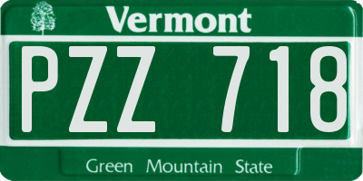 VT license plate PZZ718