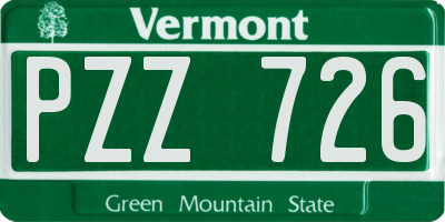 VT license plate PZZ726