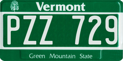 VT license plate PZZ729