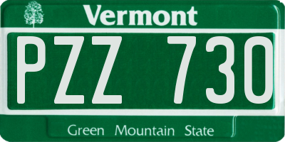 VT license plate PZZ730